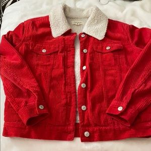 Trendy PacSun lined denim corduroy jacket